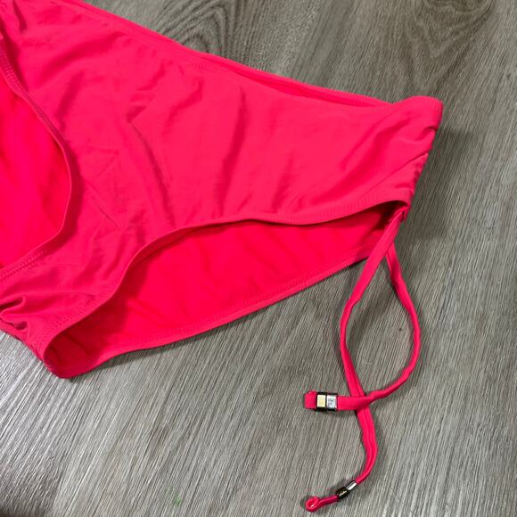 Catalina XL 16-18 Hot Pink Adjustable Ruched High Waist Swim Bottom Bikini - Picture 5 of 9